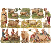 Lambs and Children Scraps ~ Germany ~ New for 2014